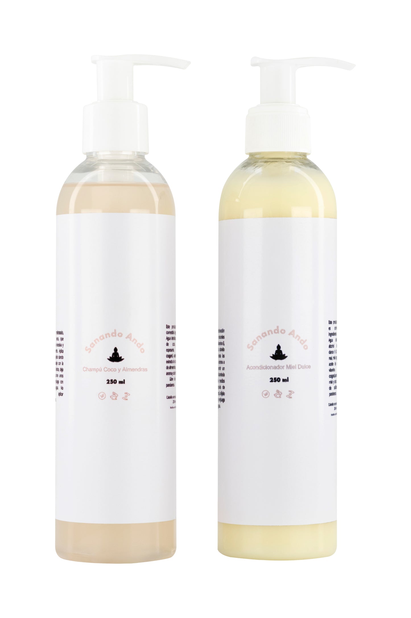 Champú Líquido Coco y Almendras y Acondicionador Líquido de Miel Dulce
